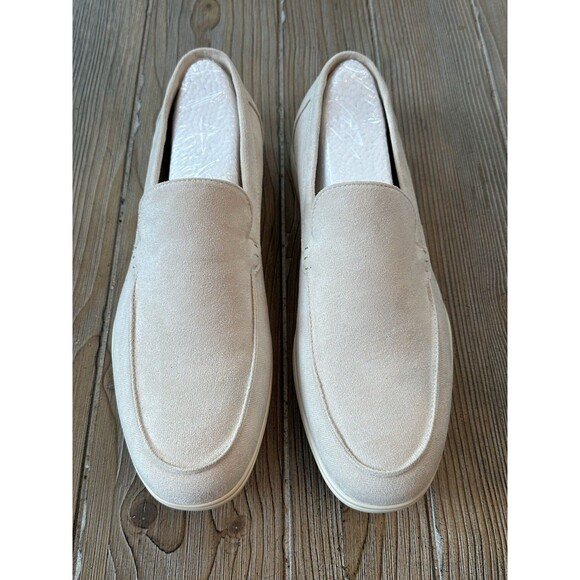Old Money Men’s Suede Slip On Loafers With Bag Beige Size 13/46 - Picture 3 of 7